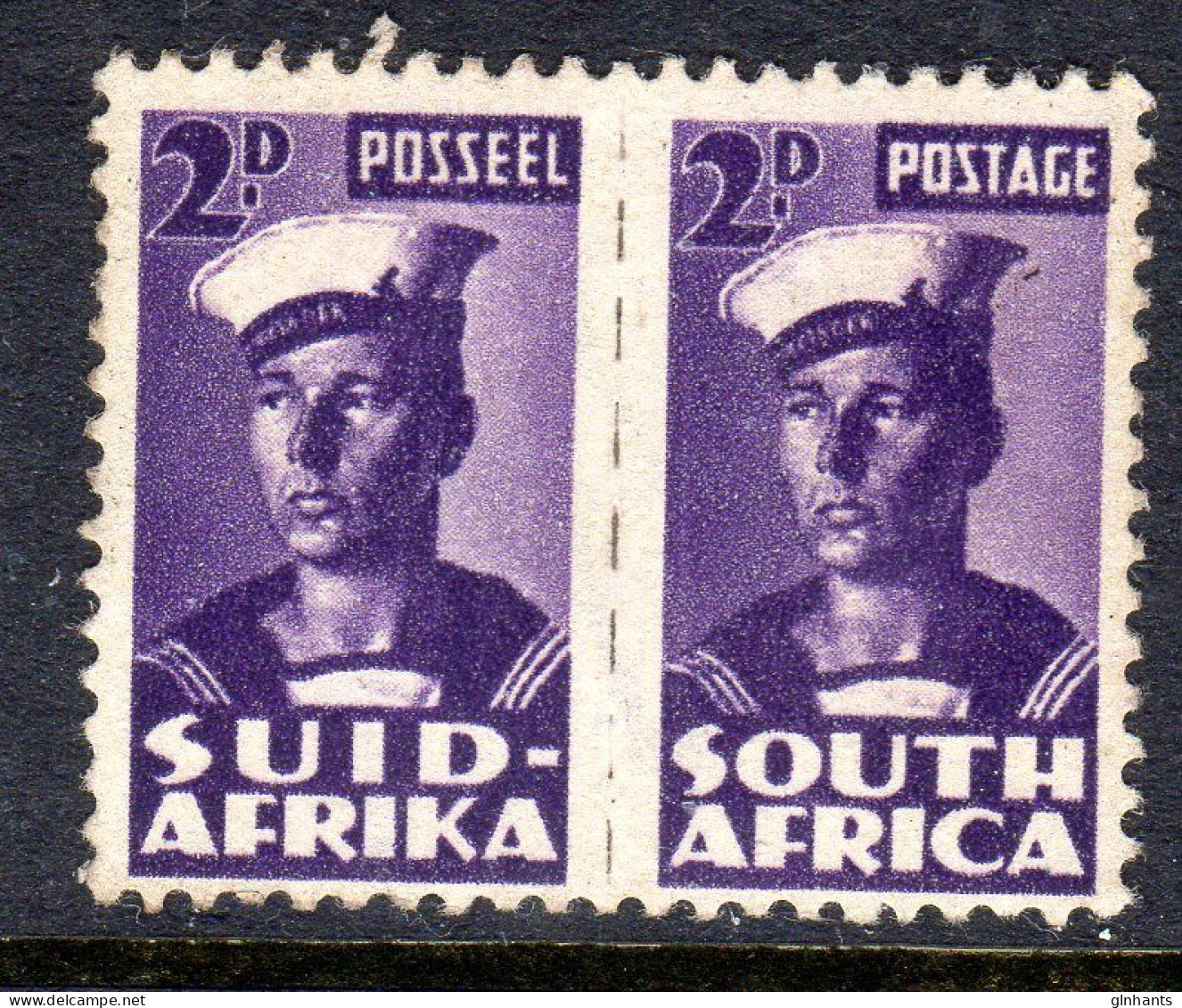 SOUTH AFRICA - 1943 SAILOR UNIT OF 2 FINE MOUNTED MINT MM * SG 100 REF A - Unused Stamps