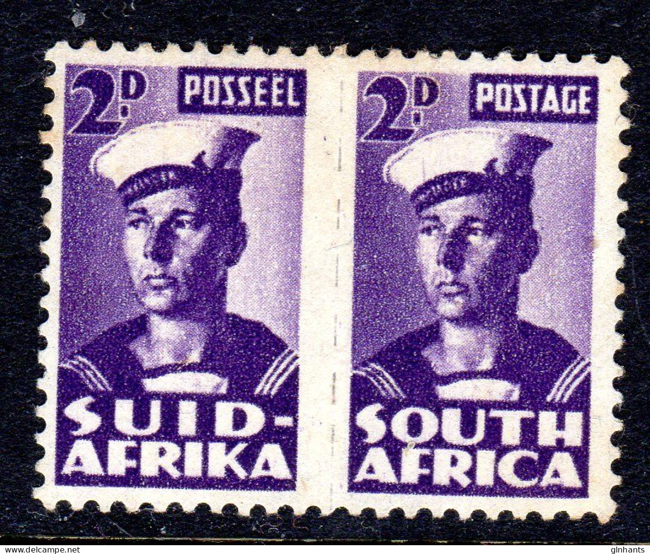SOUTH AFRICA - 1943 SAILOR UNIT OF 2 FINE MOUNTED MINT MM * SG 100 REF B - Unused Stamps