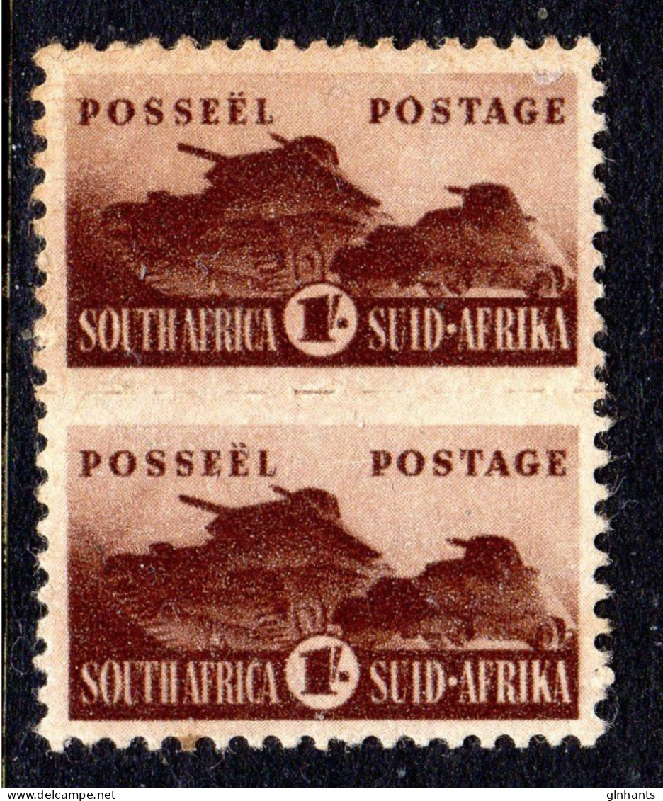 SOUTH AFRICA - 1942 TANKS UNIT OF 2 MOUNTED MINT MM * SG 104 FAULTS - SEE DESCRIPTION (2 SCANS) - Unused Stamps