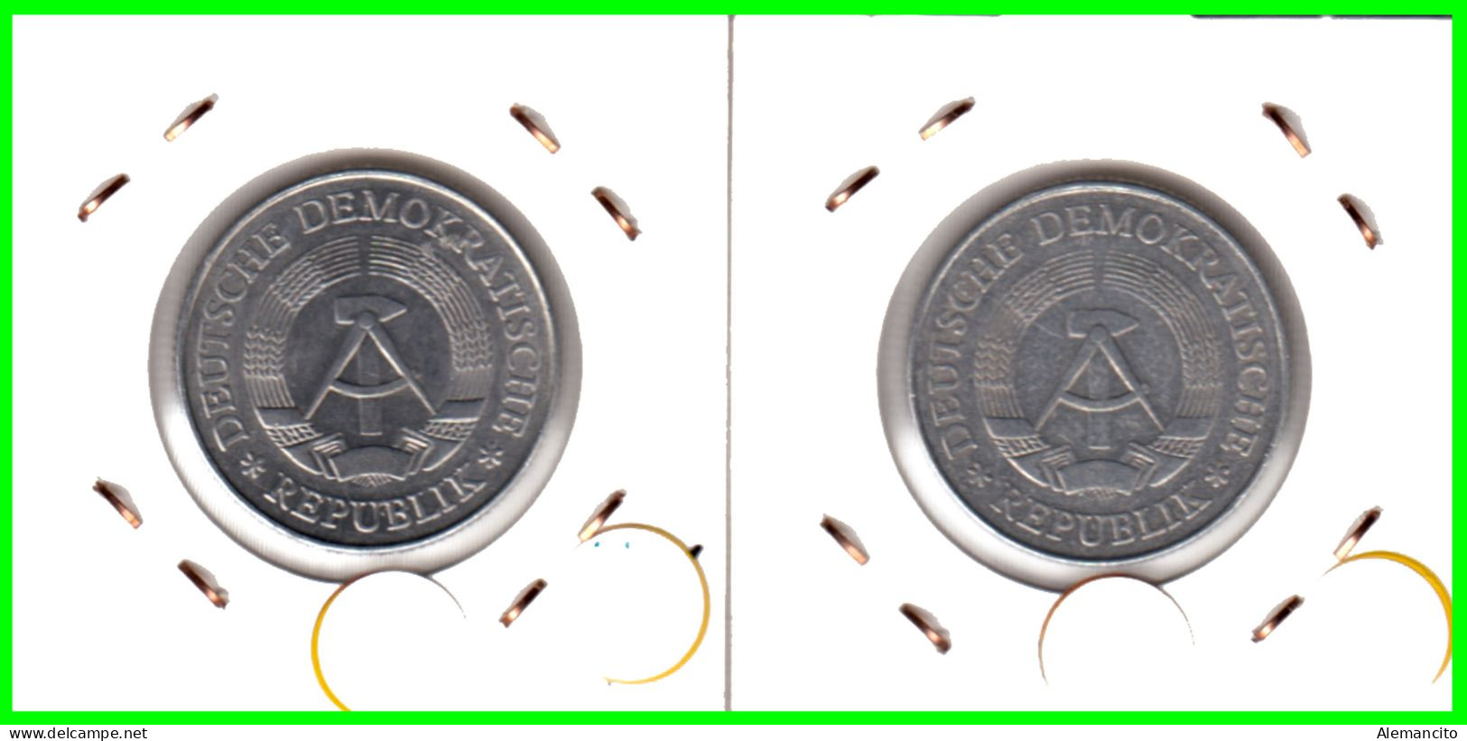 ( GERMANY DDR ) REPUBLICA DEMOCRATICA DE ALEMANIA (DDR) 2 MONEDAS DE 2-DM AÑO 1975 - 1977 - MONEDAS ALUMINIO - 27 mm. - 2 Marchi