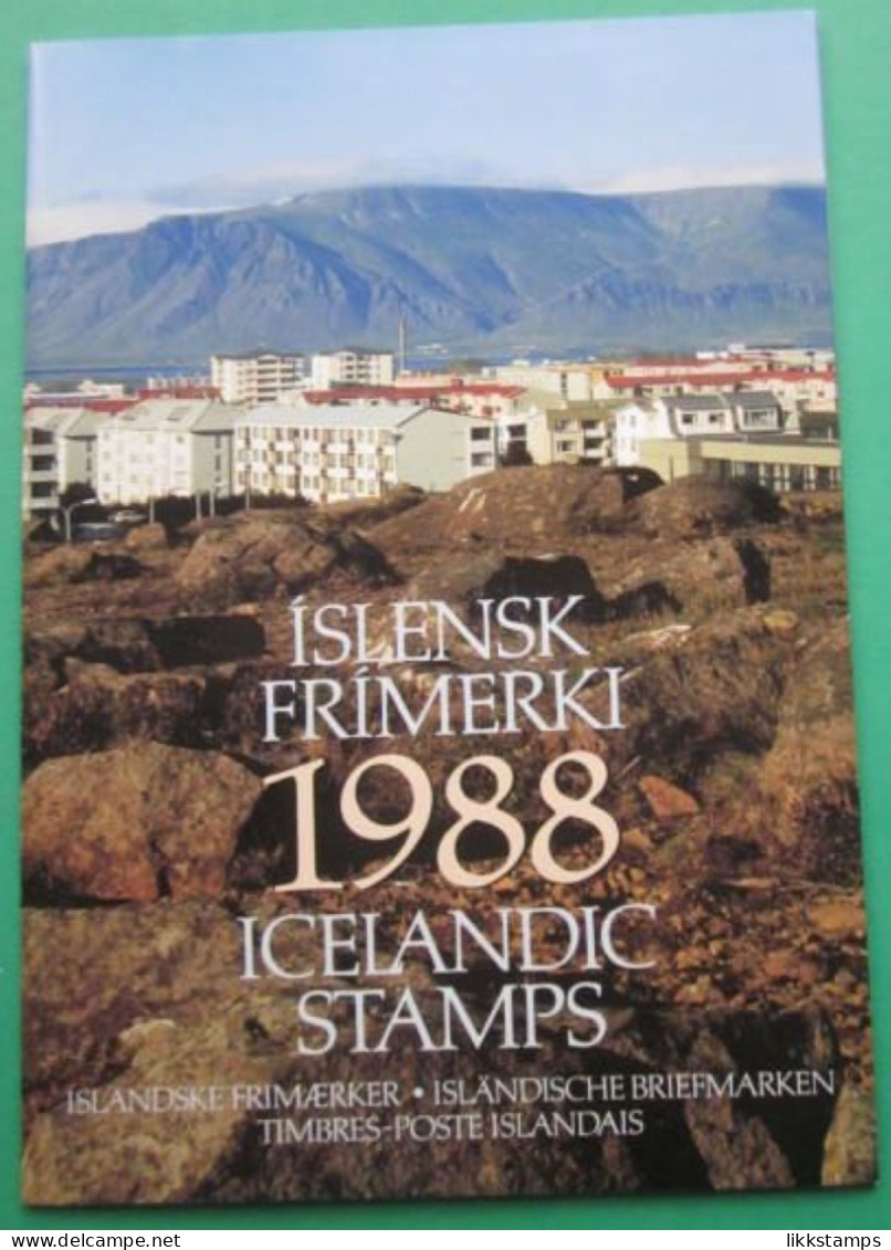 EMPTY 1988 ICELAND YEAR PACK ( NO STAMPS ) BUT USEFUL INFORMATION. #03269 - Full Years