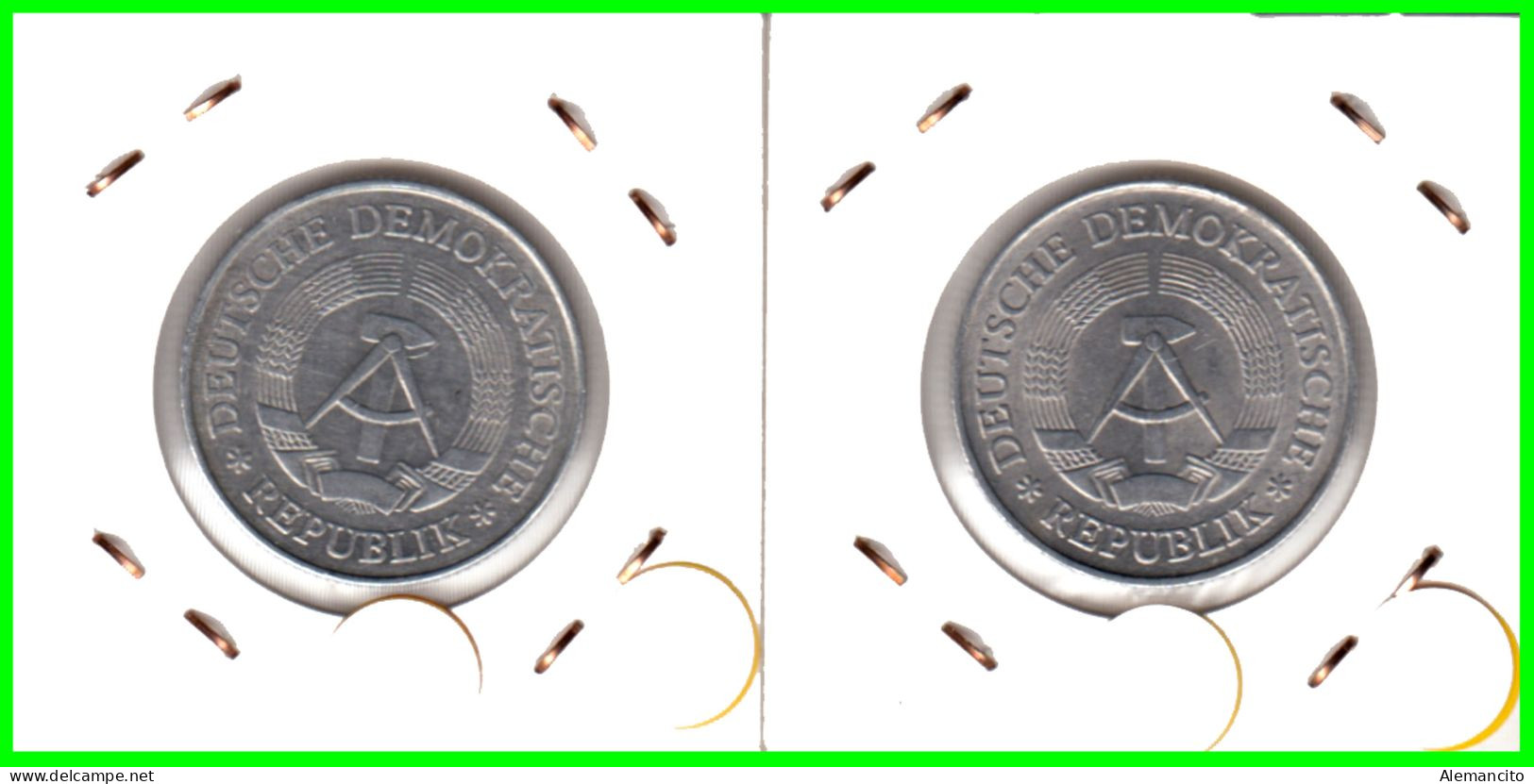 ( GERMANY DDR ) REPUBLICA DEMOCRATICA DE ALEMANIA (DDR) 2 MONEDAS DE 2-DM AÑO 1978 - 1982 - MONEDAS ALUMINIO - 27 mm. - 2 Mark