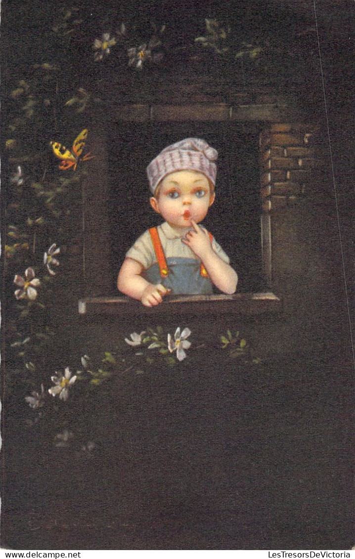 Illustrateur  - Colombo - Enfant Avec Un Bonnet De Nuit Et Papillon - Carte Postale Ancienne - - Colombo, E.