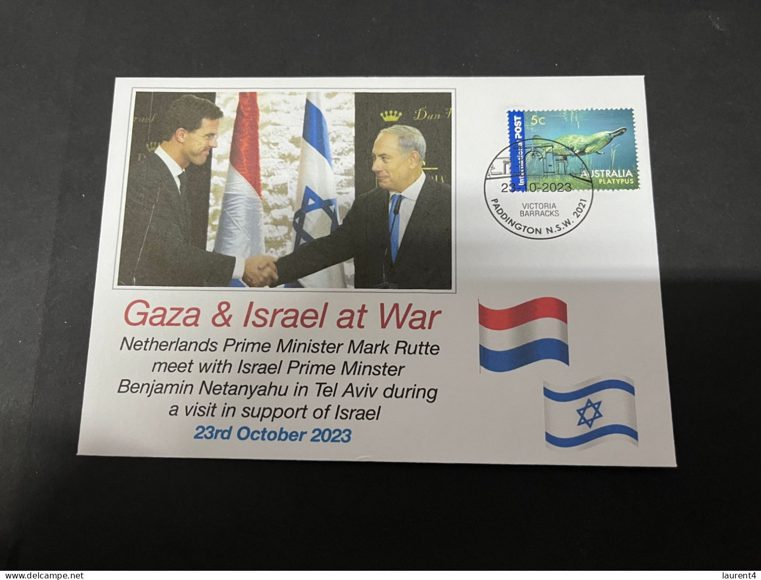 25-10-2023 (5 U 17) Netherlands PM Mark Rutte Visit To Tel Aviv In Israel (during Gaza - Israel War) 23-10-2023 - Autres & Non Classés