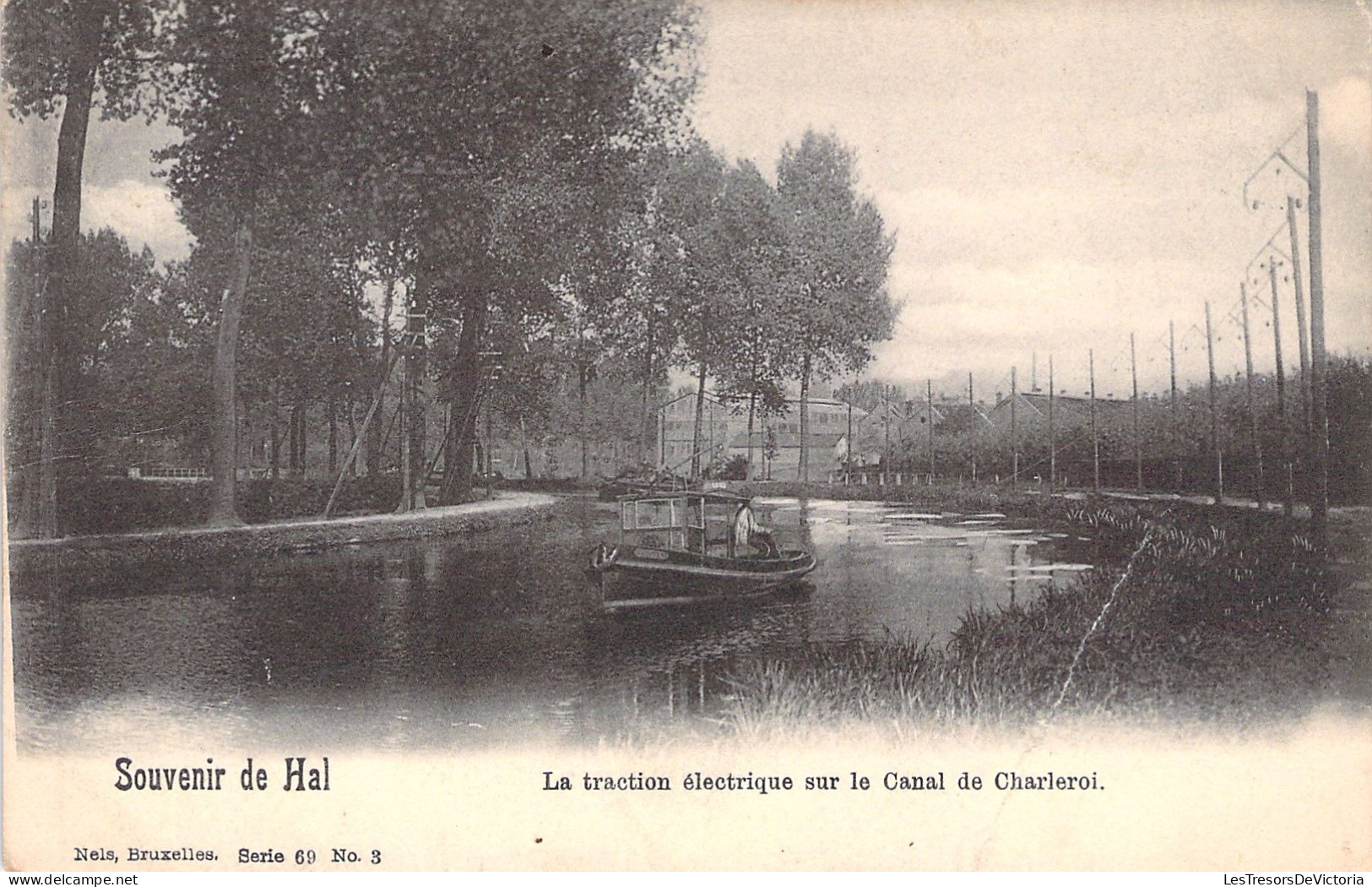 BELGIQUE - Souvenir De Hal - La Traction Electrique Sur Le Canal De Charleroi - Nels - Carte Postale Ancienne - - Other & Unclassified