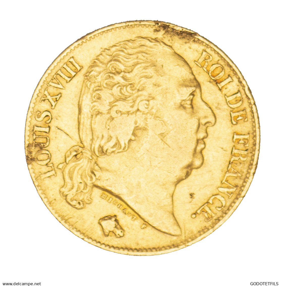 Louis XVIII-20 Francs 1818 Lille - 20 Francs (or)