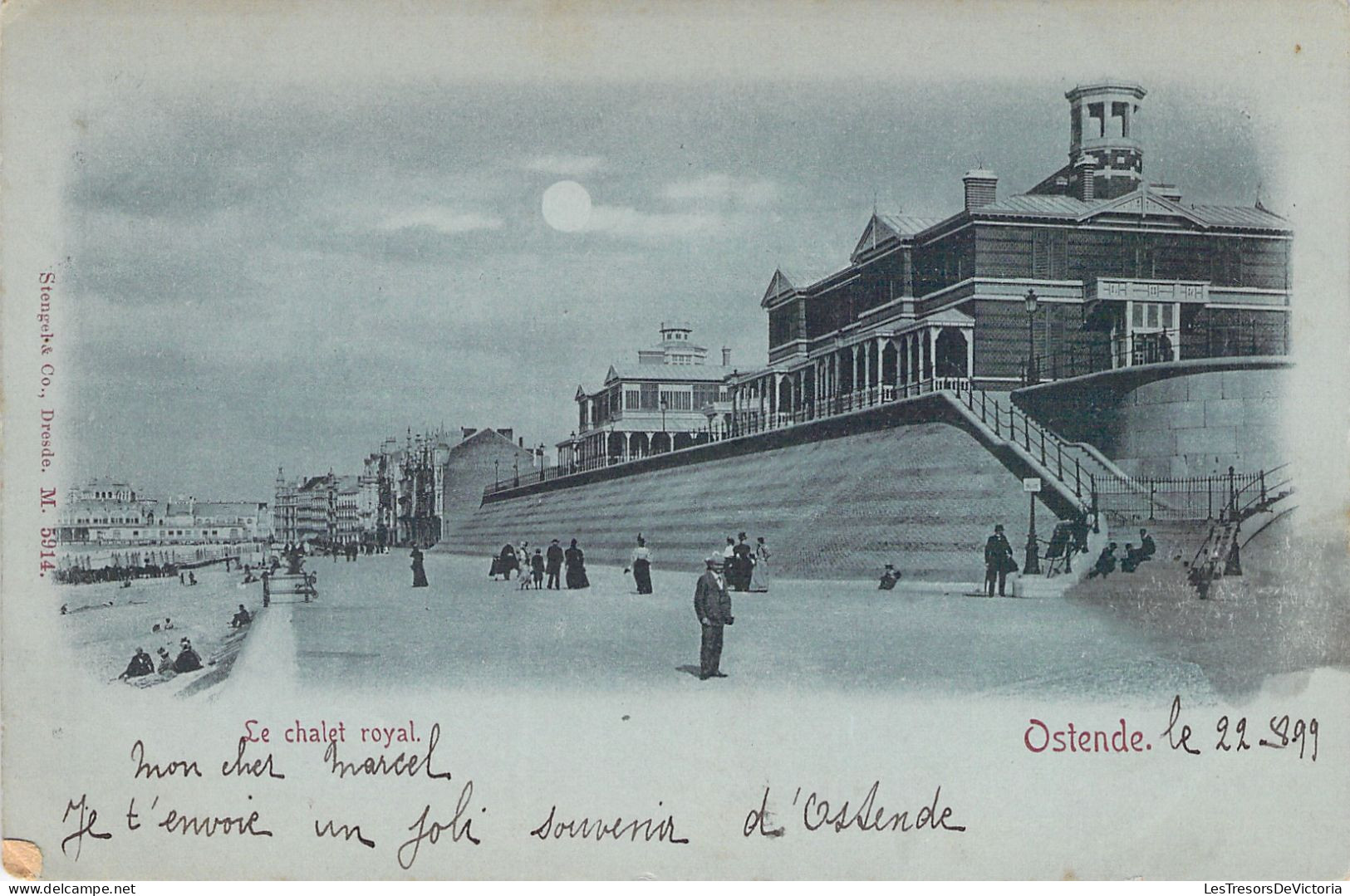 BELGIQUE - Ostende - Le Chalet Royal - Carte Circulée En 1899 - Carte Postale Ancienne - - Oostende