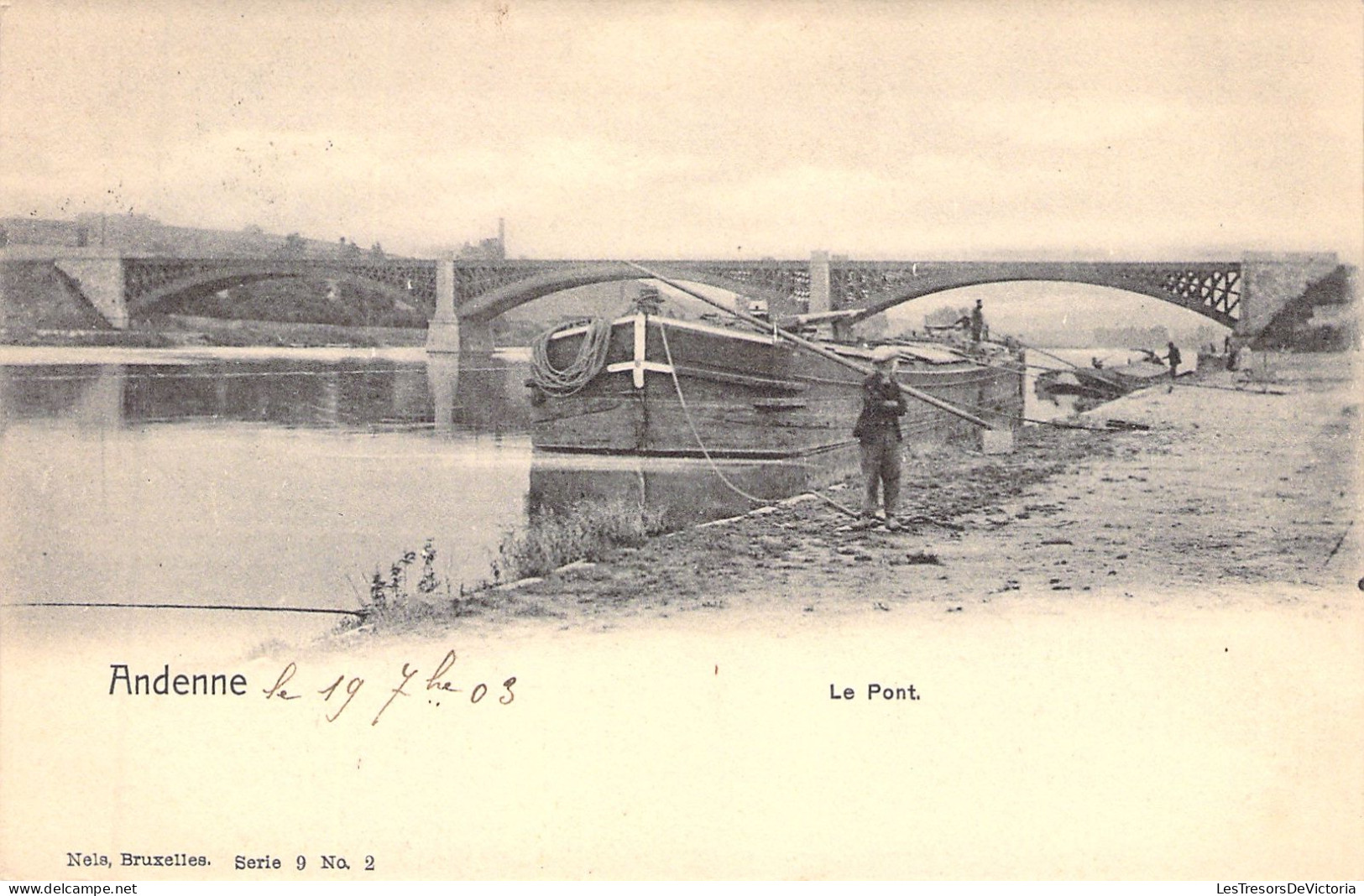 BELGIQUE - Andenne - Le Pont - Bateau - Nels - Carte Postale Ancienne - - Andenne