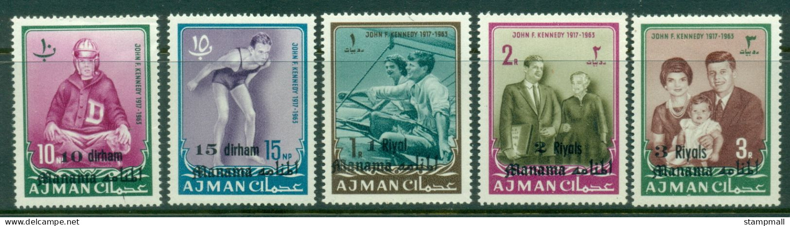 Manama 1966 Mi#5-9 JFK Kennedy Opts. On Ajman MLH - Altri & Non Classificati