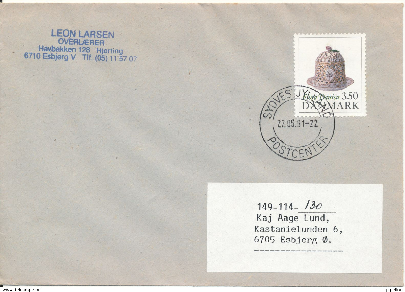 Denmark Cover 22-5-1991 Nice Postmark Single Franked - Storia Postale