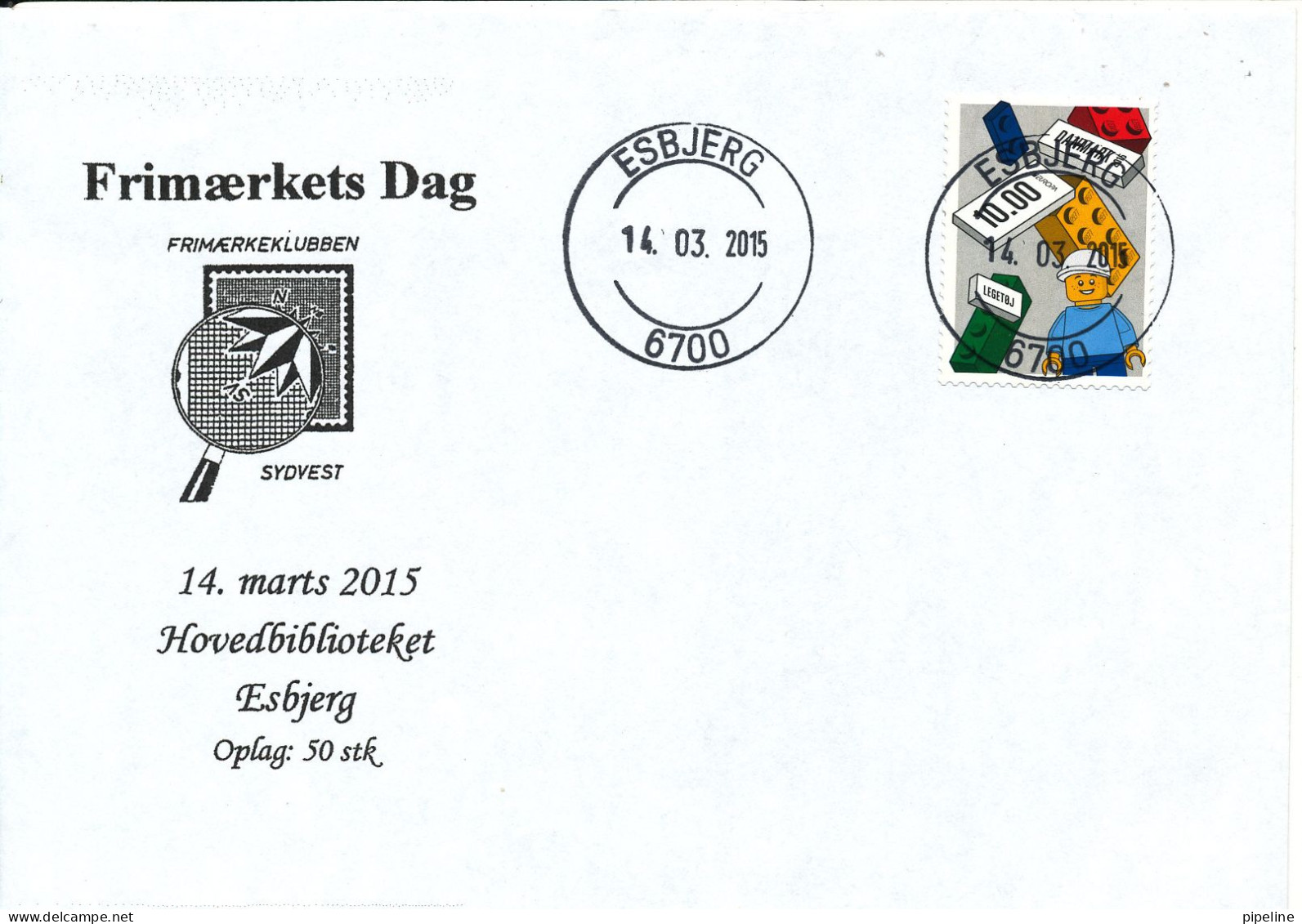 Denmark Cover Stamp's Day Esbjerg 14-3-2015 Single Franked (only Made In 50 Copies) - Covers & Documents