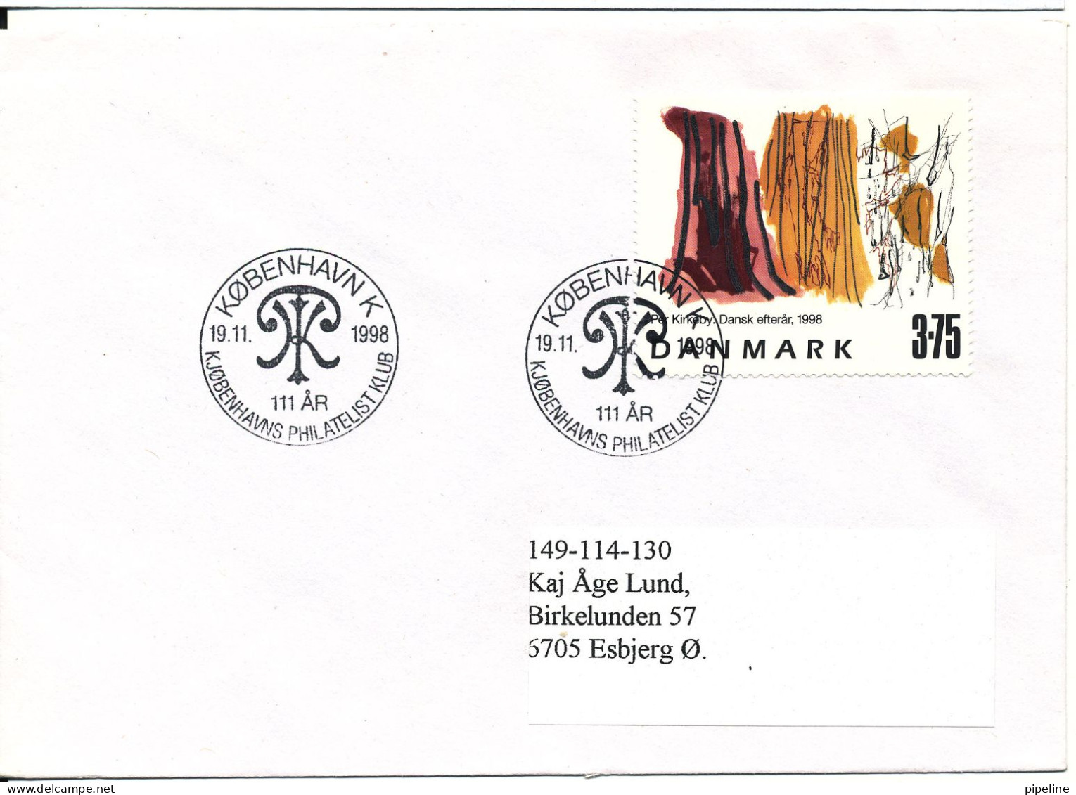 Denmark Cover 19-11-1998 Special Postmark KPK 111 Years  Single Franked - Brieven En Documenten