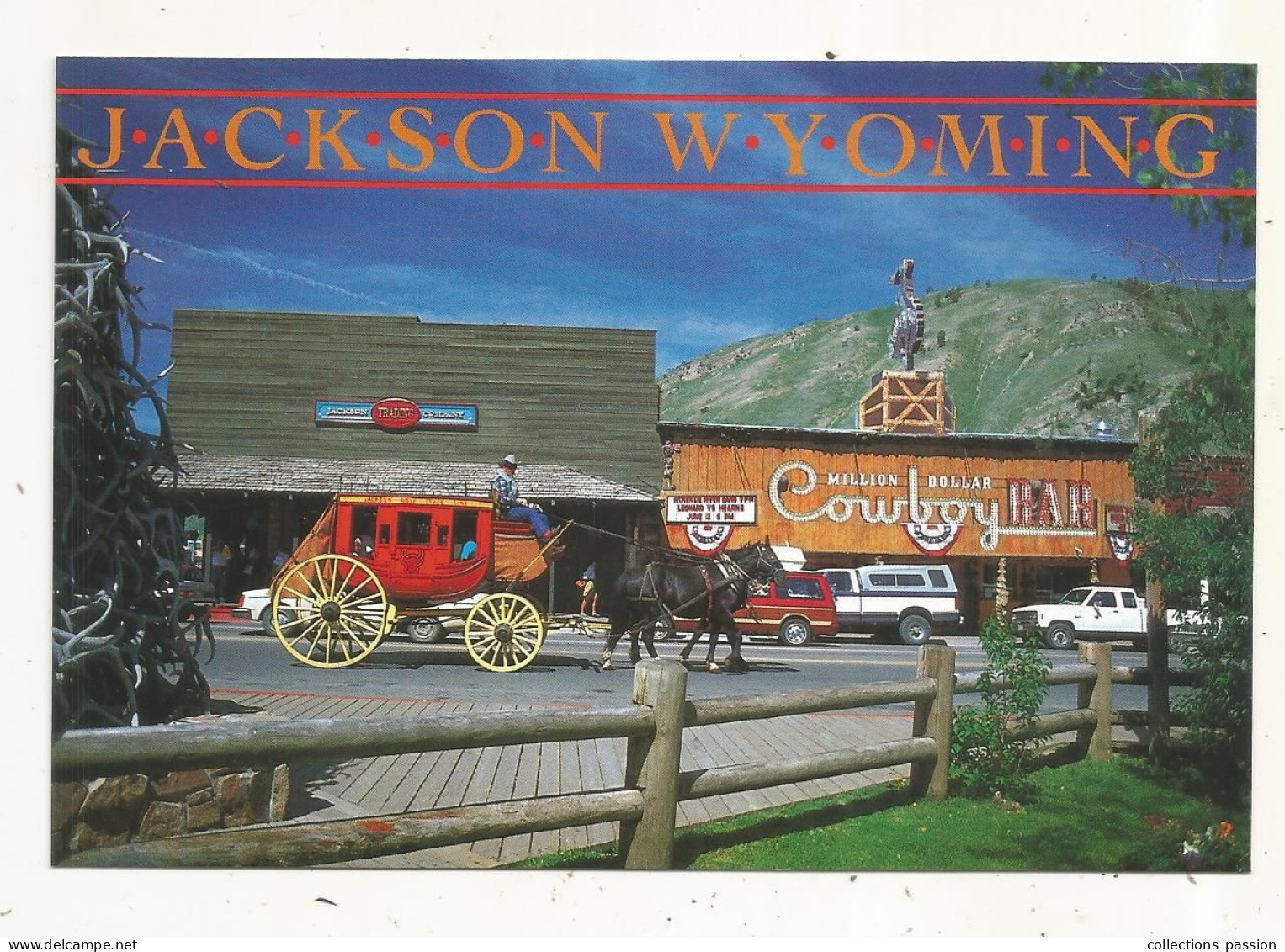 Cp, Etats Unis, WY, Wyoming, Jackson, Old Western Stagecoach Ride Around Jackson Town Square, Vierge - Otros & Sin Clasificación