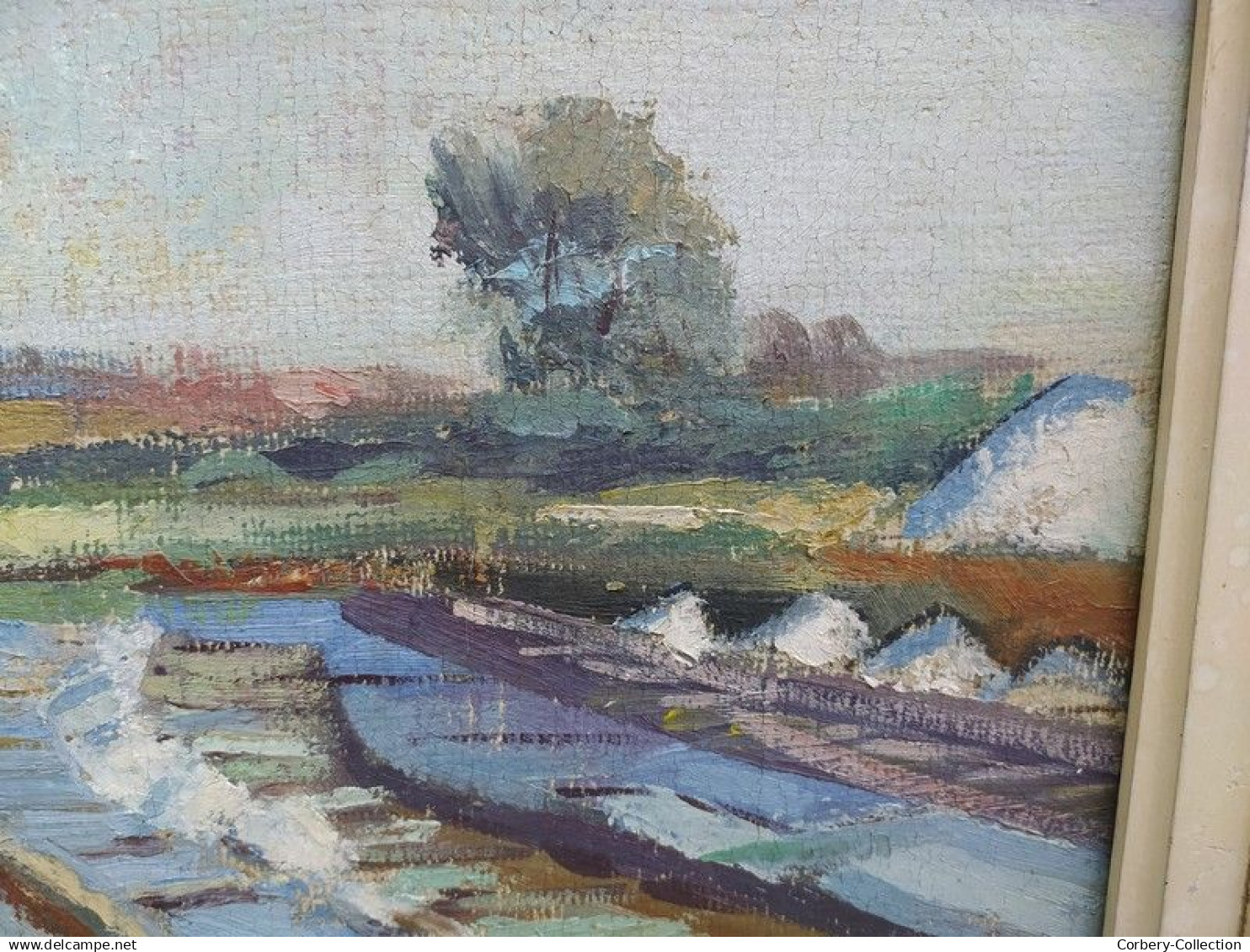 Ancien Tableau Marais Salants Le Croisic Guérande Signé et Daté 1947