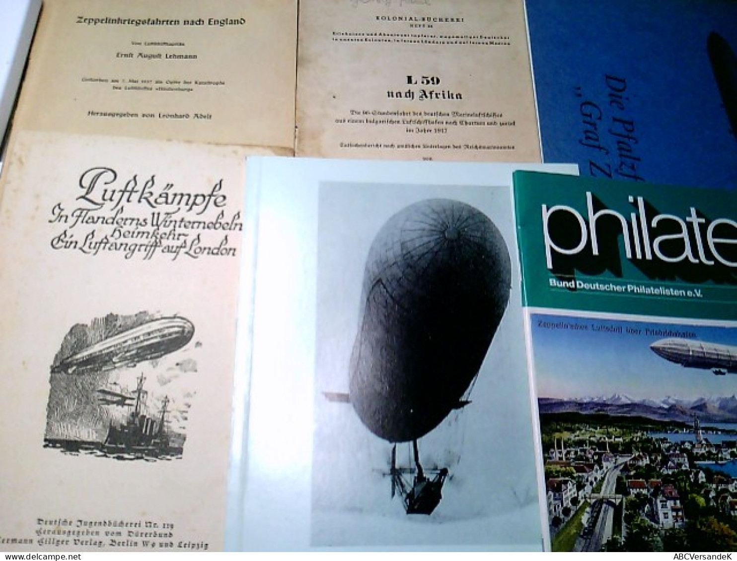 Konvolut: 10 Divese Bände über Zeppeline - Graf Zeppelin - Kriegsfahrten - Transport
