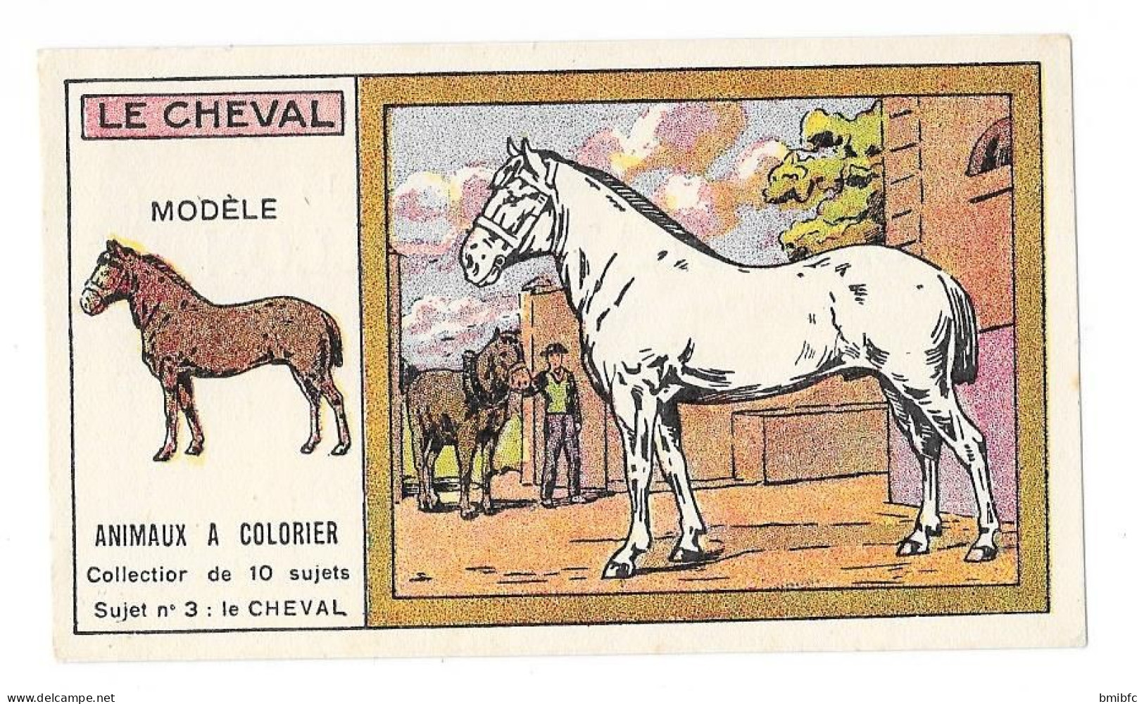 ANIMAUX A COLORIER - LE CHEVAL  - On Trouve Chez Son épicier Le CHOCOLAT RÉVILLON .....Chocolats MYDIA à Croquer - Revillon