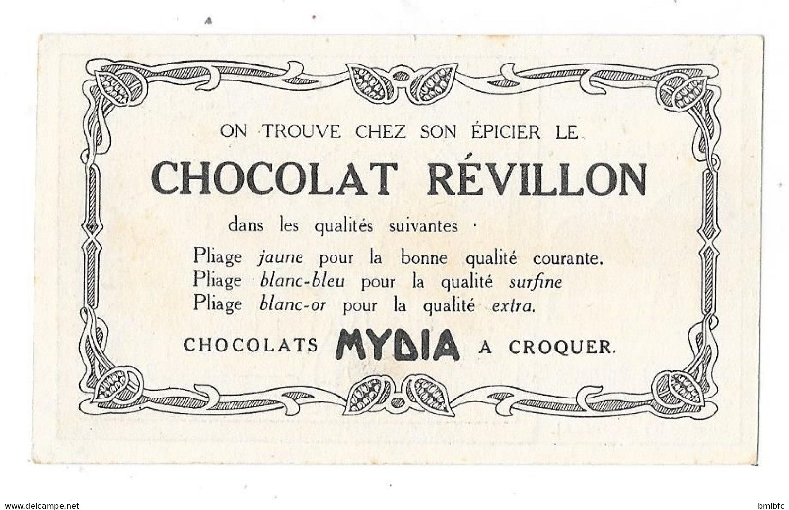 ANIMAUX A COLORIER - LE CHEVAL  - On Trouve Chez Son épicier Le CHOCOLAT RÉVILLON .....Chocolats MYDIA à Croquer - Revillon
