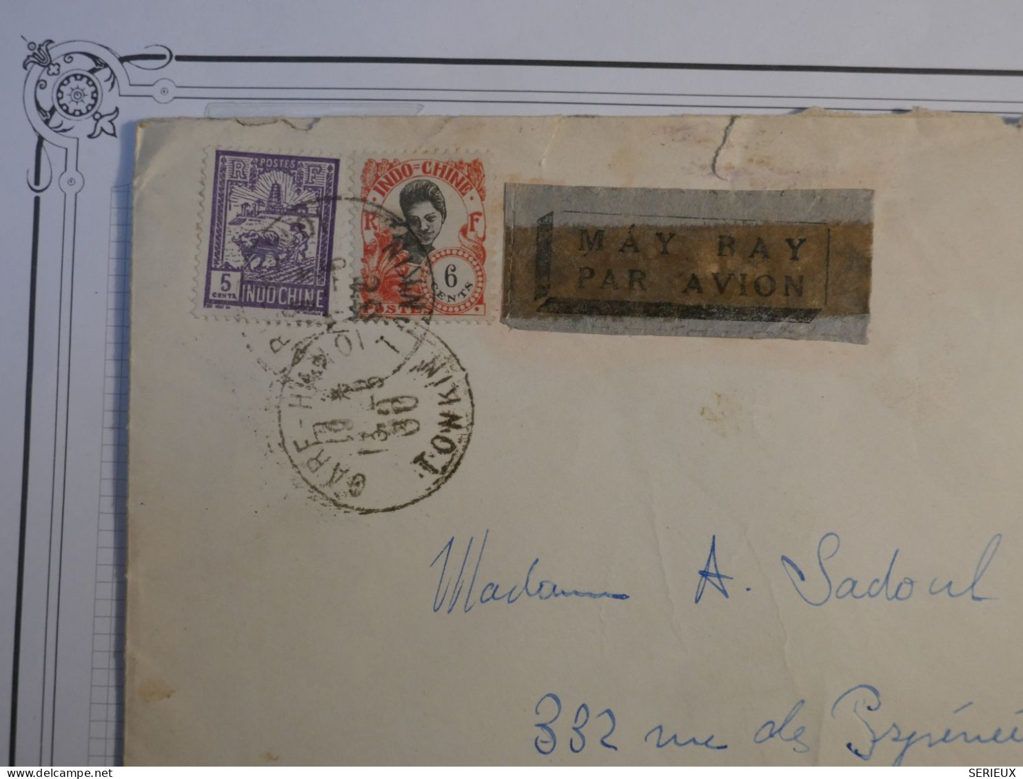 DD18 INDOCHINE LETTRE 1930 PAR AVION  HANOI TONKIN A PARIS FRANCE  + + AFF. INTERESSANT - Cartas & Documentos