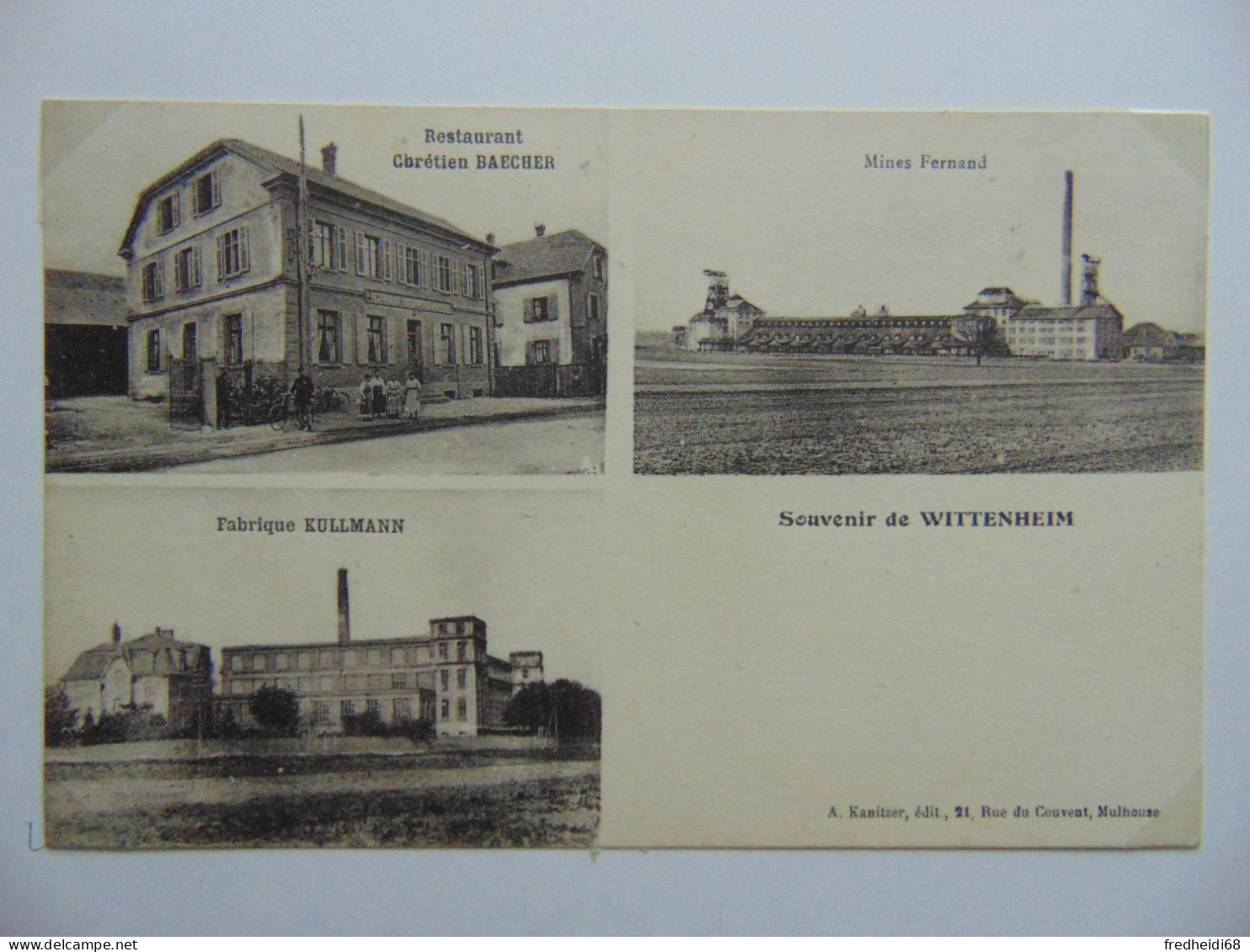 Magnifique Carte De Wittenheim Reprenant Les Principales Activités Industrielles De L'époque - Wittenheim