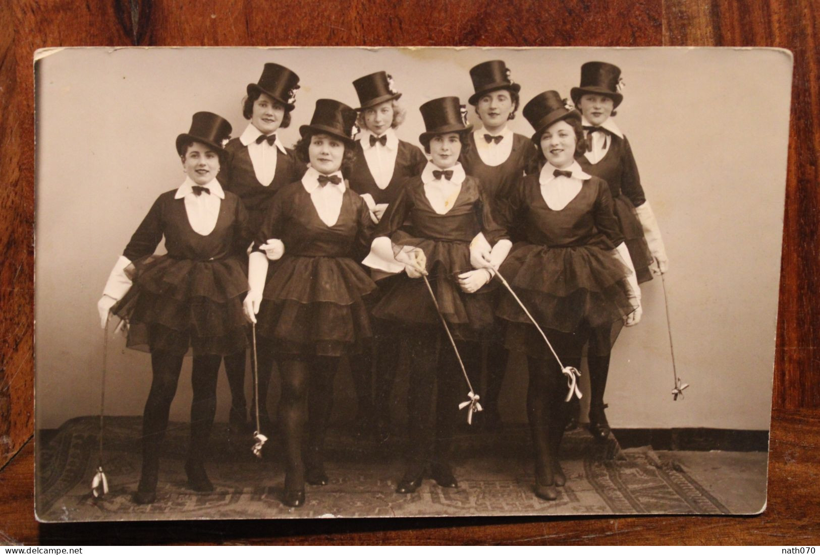 Carte Photo 1910's Femme Cabaret Chapeau Haut De Forme Claquettes Théâtre CPA Ak Animée Tirage Print - Cabaret