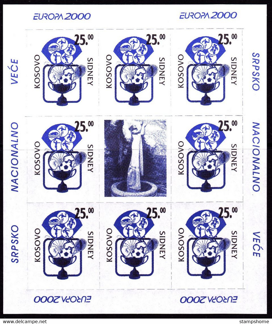 2000 - KOSOVO / SİDNEY - 1.Mini S/Sheet Of 8 Stamp+1.Label - (Private Issue) Cinderella ** MNH - 2000