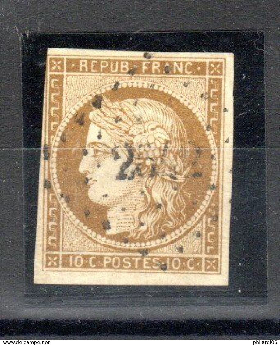 FRANCE CERES No 1 BISTRE BRUN SANS AMINCI  BEAU TIMBRE  COTE 500 EUROS - 1849-1850 Ceres