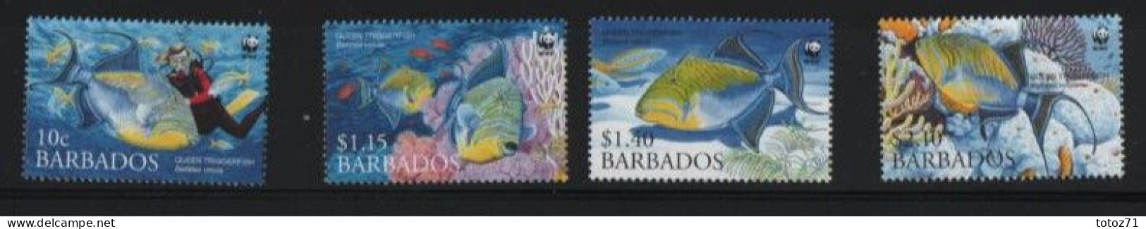 ( 9-70 ) WWF-Barbade Animaux Marins  4 Timbres Plus 4 Enveloppes 1er Jour 1986 Superbe - Autres - Océanie