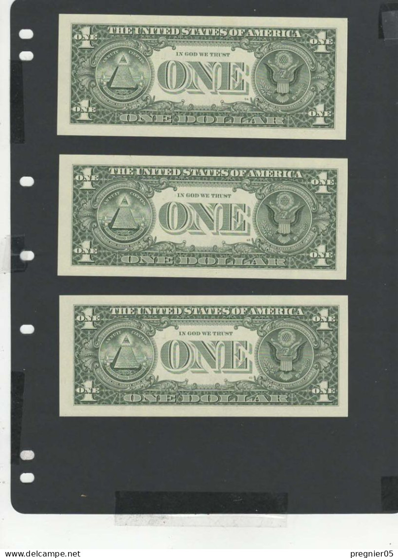 USA - LOT 3 Billets 1 Dollar 2003 NEUF/UNC P.515a § L 022 + 028 + 031 - Billetes De La Reserva Federal (1928-...)