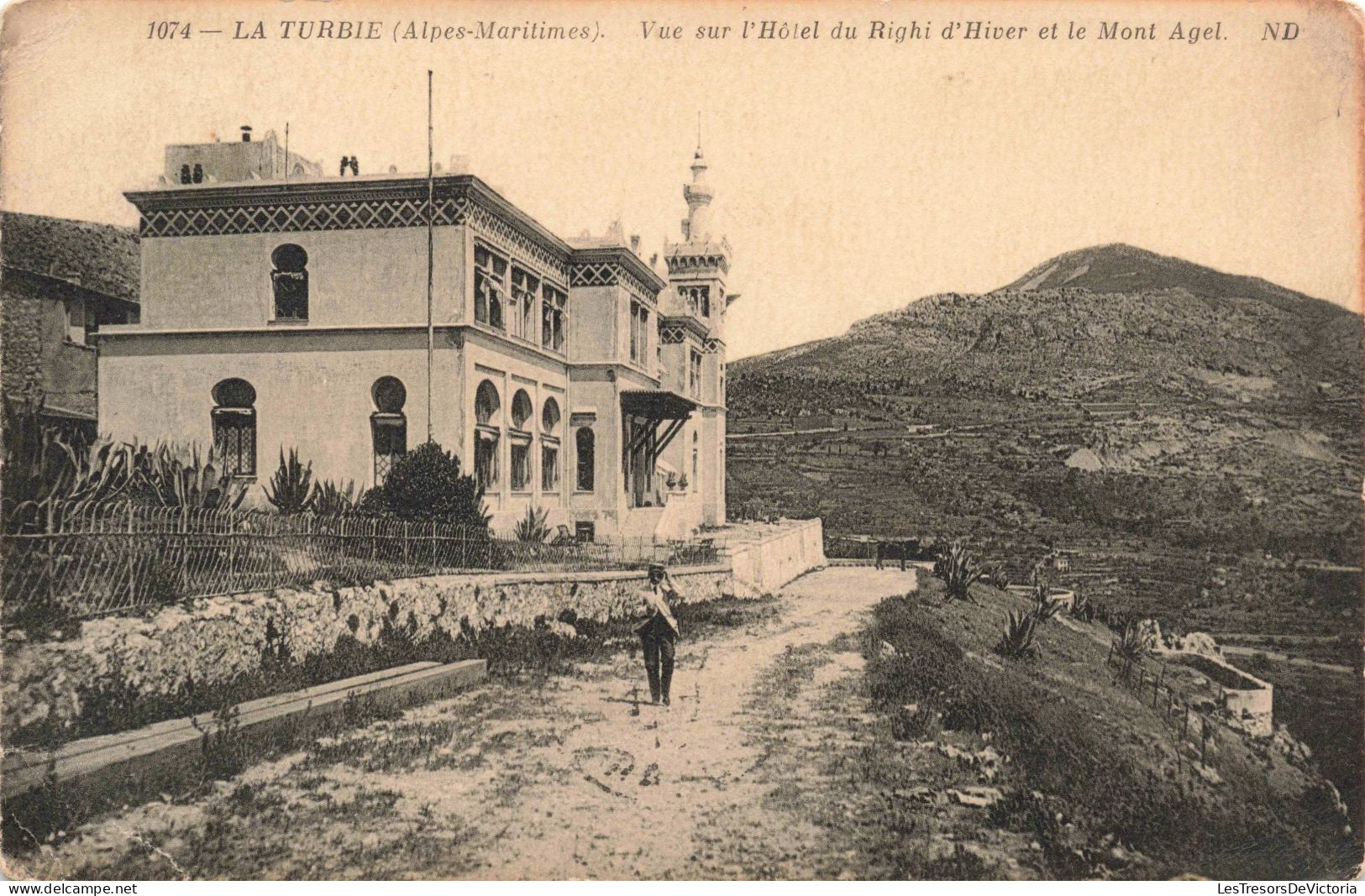 FRANCE - La Turbie - Vue Sur L'hôtel Du Righi D'Hiver Et Le Mont Agel - Carte Postale Ancienne - La Turbie