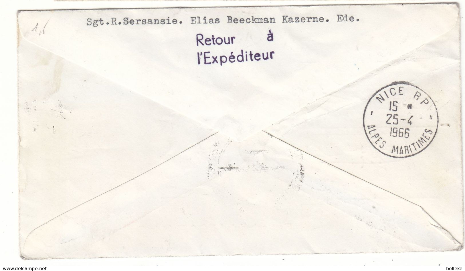 Pays Bas - Lettre De 1966 - Oblit Rotterdam Et Amsterdam - 1 Er Vol KLM DC9 Amsterdam Genève Nice - - Covers & Documents