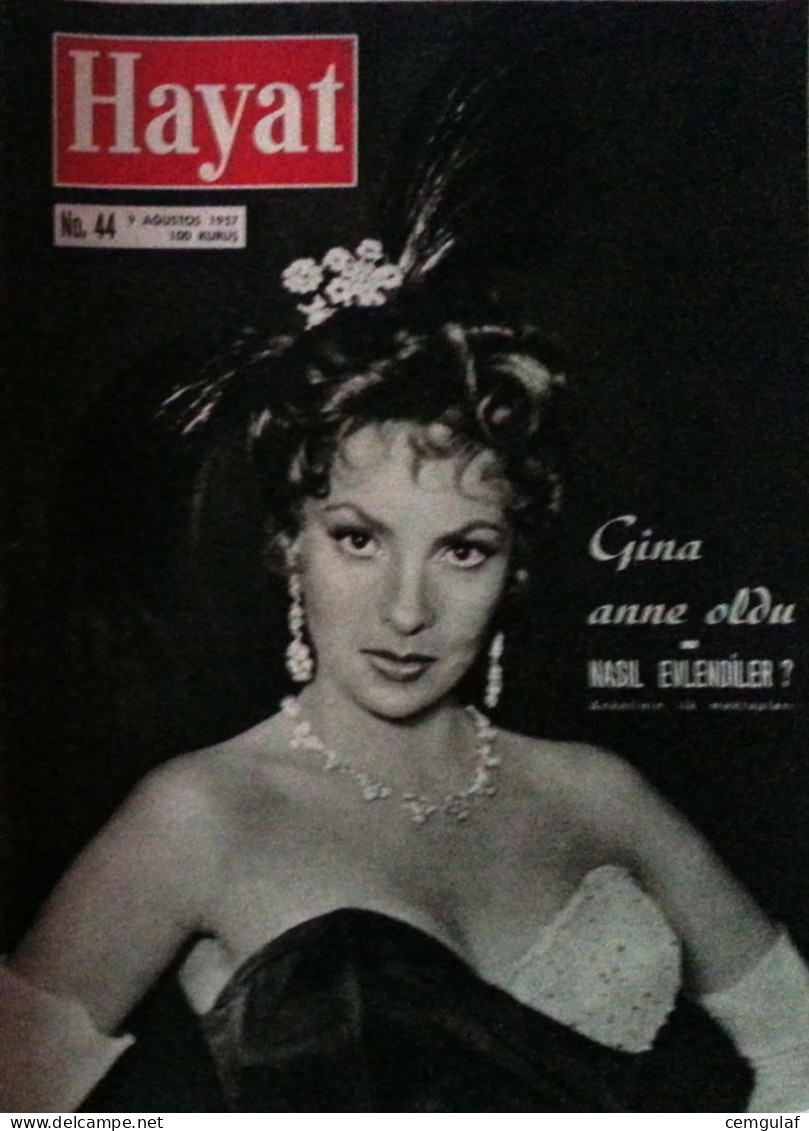 LIFE Magazine TURKISH EDITION (FASHION, CINEMA, NEWS,ADS) HAYAT 44/1957 GINA LOLLOBRIGIDA +TONY CURTIS - Cine & Televisión