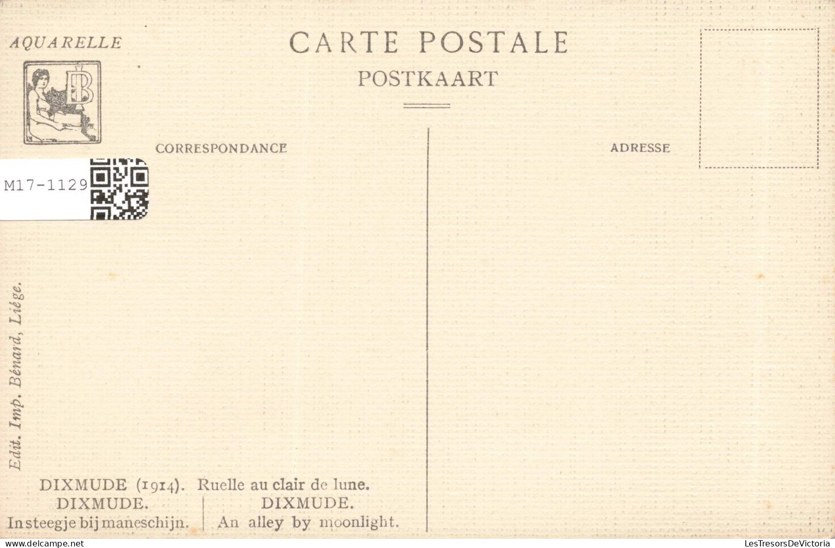 BELGIQUE - Dixmude - Ruelle Au Clair De Lune - Colorisé - Carte Postale Ancienne - Diksmuide