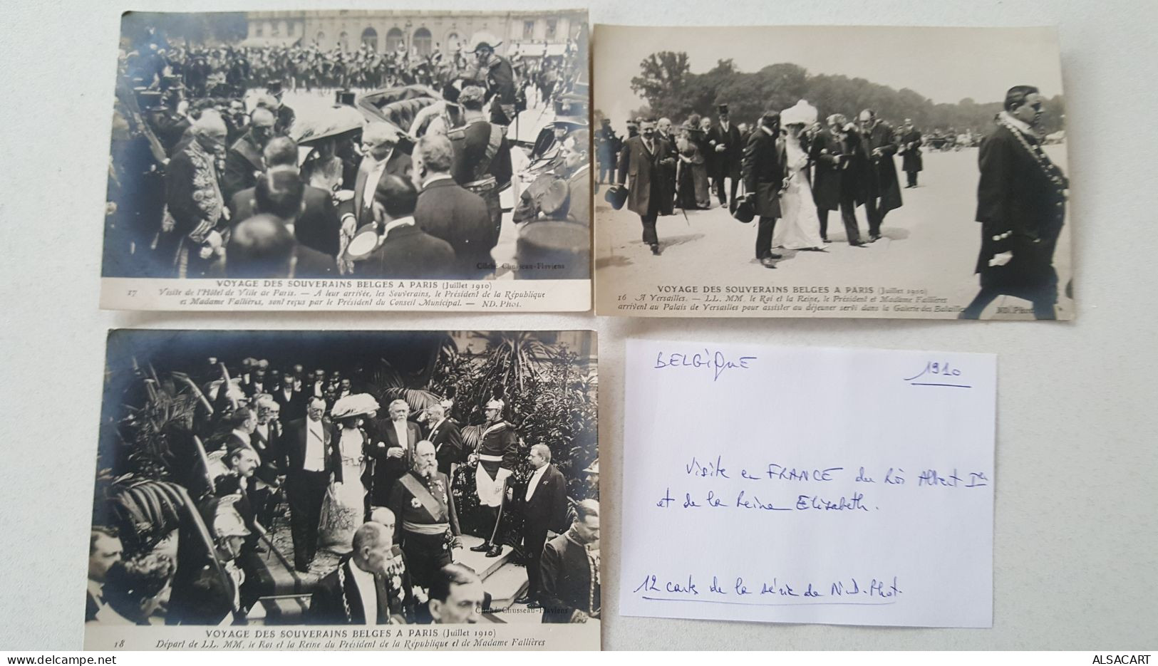 Visite En France Du Roi Albert Premier Et De La Reine Elisabeth , 12 Cartes Nd Photo - Koninklijke Families