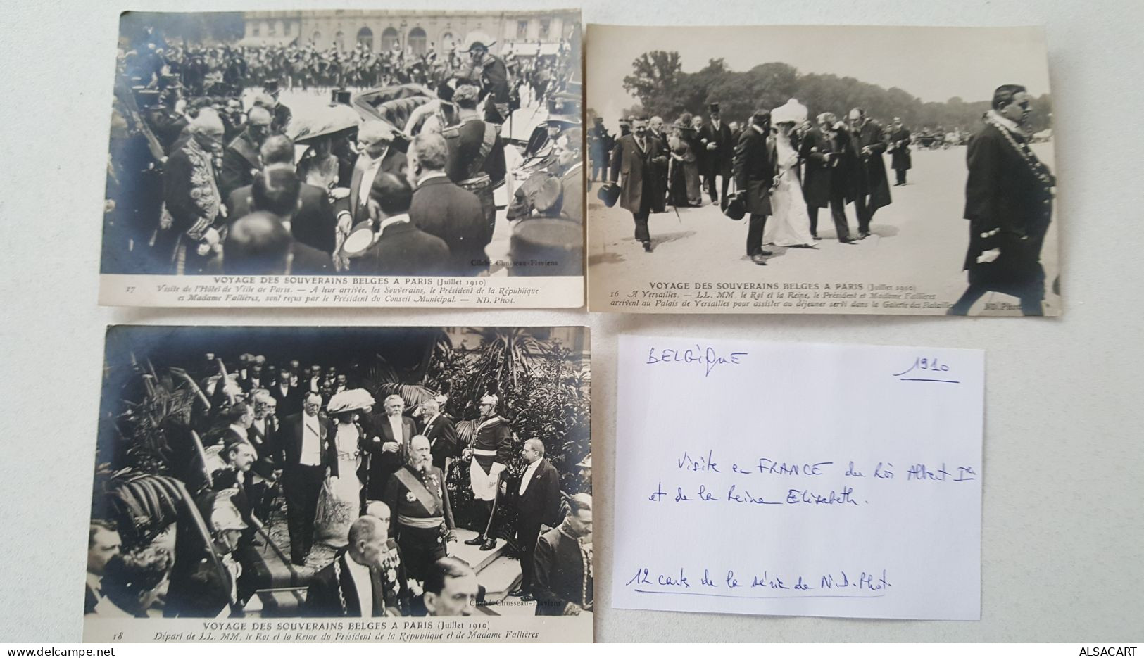 Visite En France Du Roi Albert Premier Et De La Reine Elisabeth , 12 Cartes Nd Photo - Königshäuser