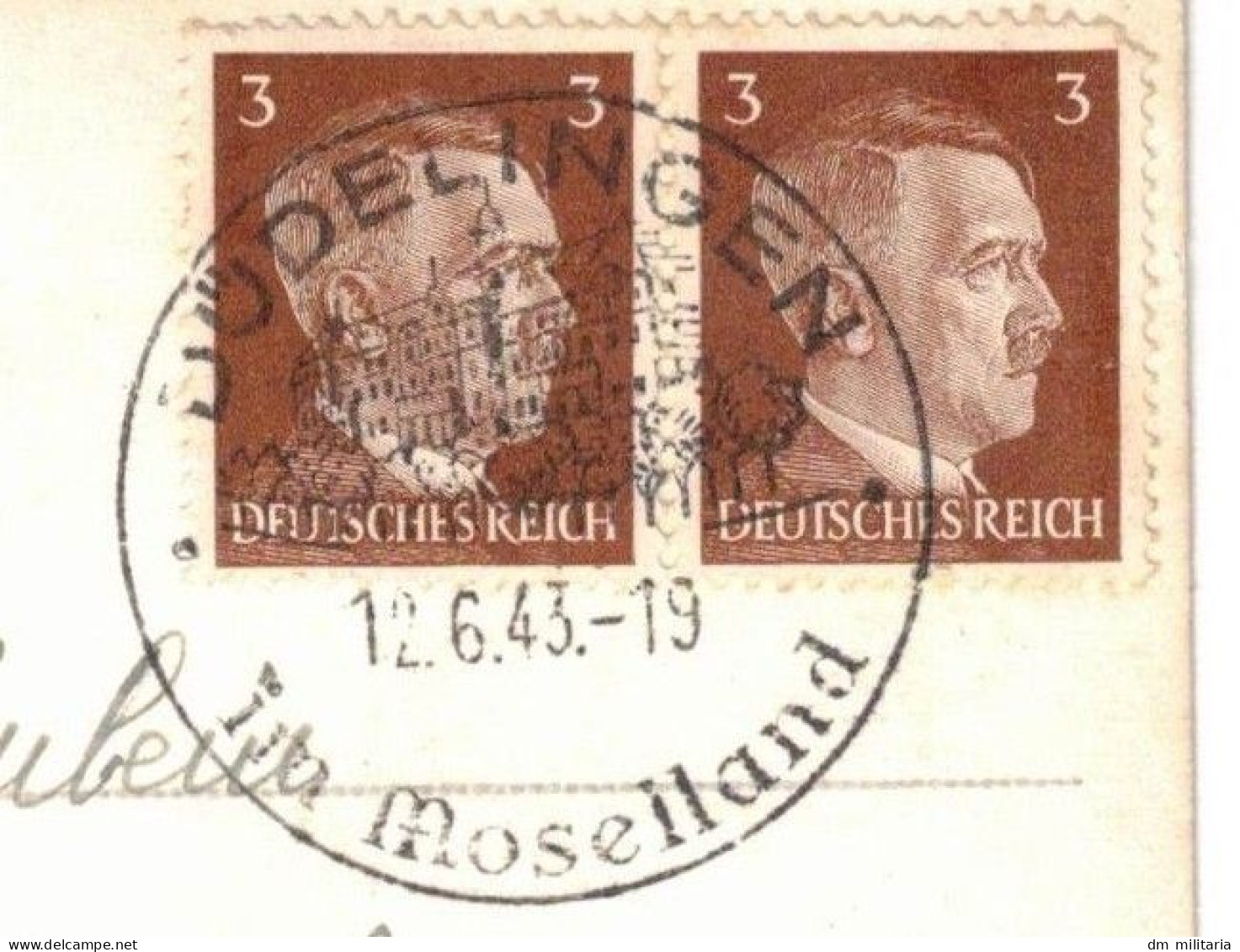 LOT 2 CARTES PHOTO : DUDELINGEN - DUDELANGE - LUXEMBOURG - BEAUX AFFRANCHISSEMENTS 1943 - 2WK - WW2 - Dudelange