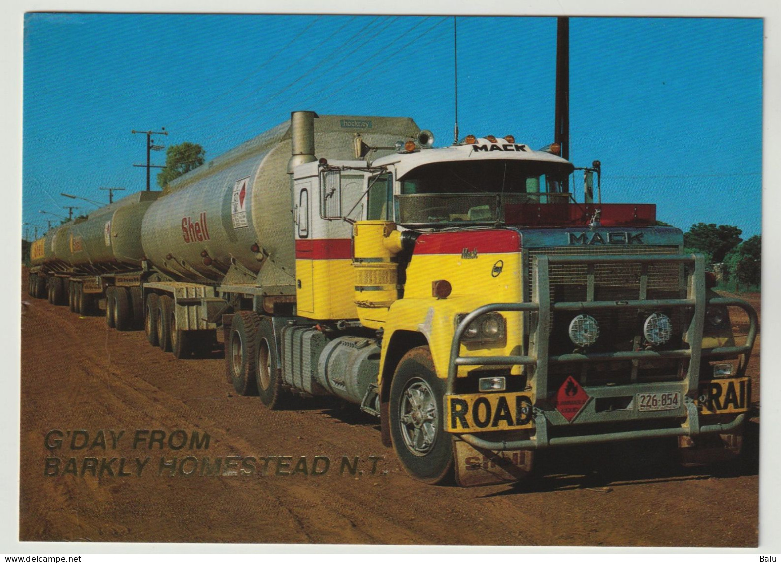 AK G'Day From Barkly Homestead N.T., Road Trains, Postalisch Gelaufen, 3 Scans - Sin Clasificación