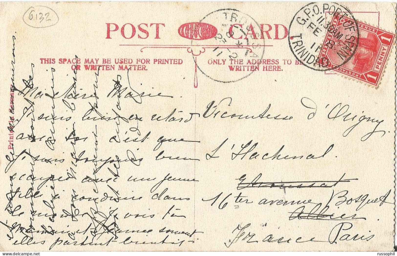 TRINIDAD - B.W.I. - GRAND BOCAS - PUB. WATERMAN THE HATTER - 1911 - Trinidad