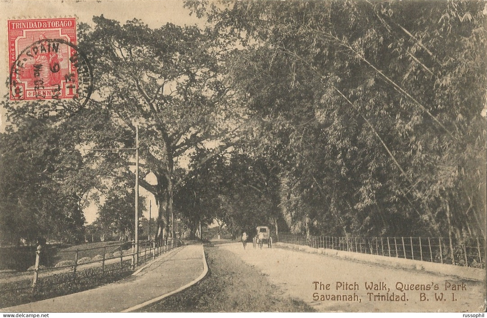 TRINIDAD - THE PITCH WALK, QUEEN'S PARK - SAVANNAH. B.W.I. - PUB. BY MUIR - 1913 - Trinidad