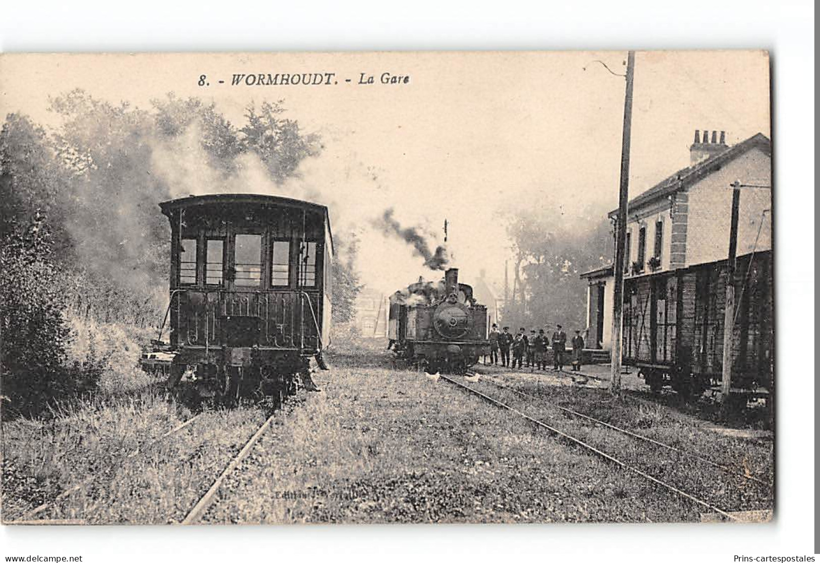 CPA 59 Wormhout La Gare Train Tramway  - Wormhout