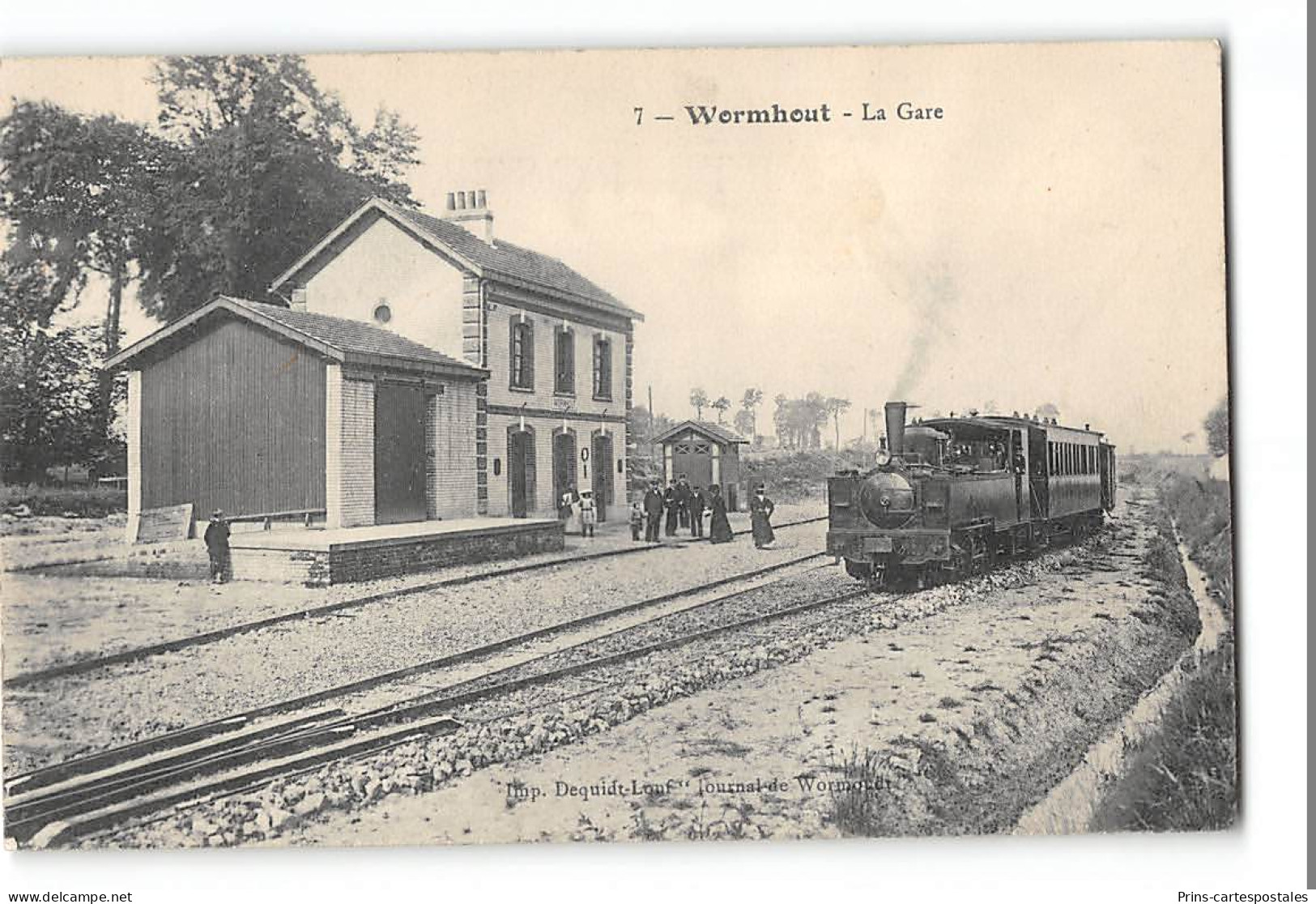 CPA 59 Wormhout La Gare Train Tramway  - Wormhout