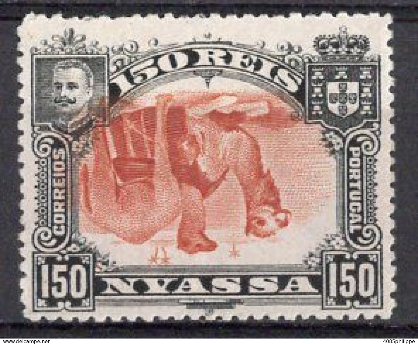 NYASSA PORTUGAIS Timbre-Poste N°130* Centre RENVERSE Neuf Charnière TB Cote : 60.00€ - Nyassaland