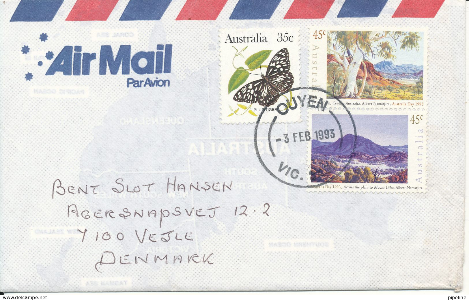 Australia Cover Sent To Denmark Ouyen 3-2-1993 Topic Stamps Very Nice Cover - Lettres & Documents