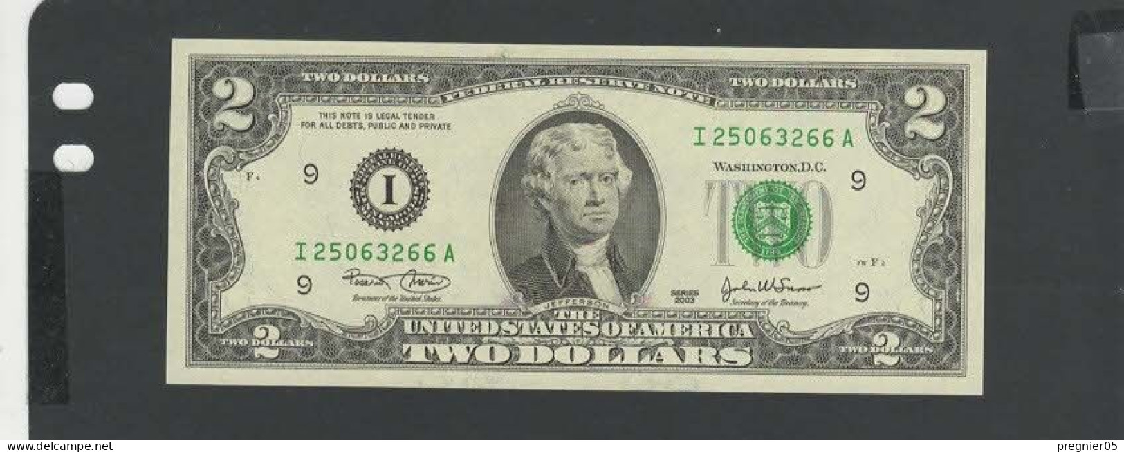 USA - Billet 2 Dollar 2003 NEUF/UNC P.516a § I 250 - Federal Reserve (1928-...)