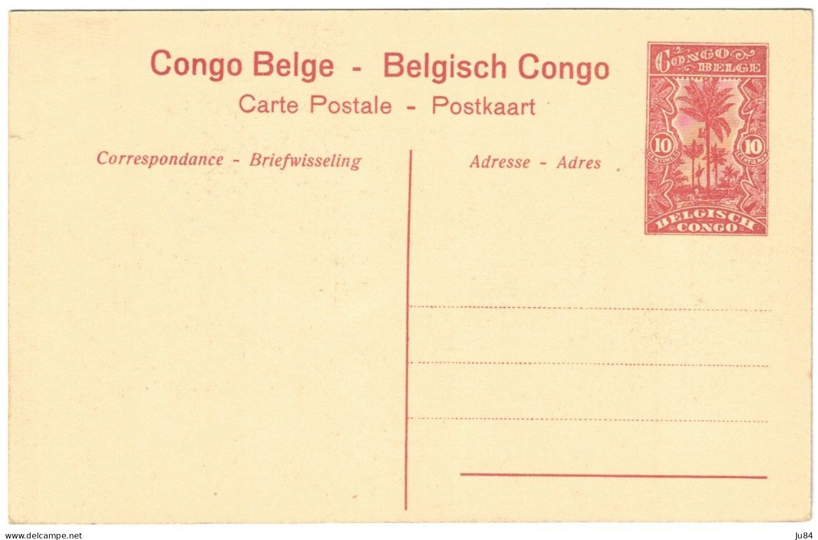 Afrique - Congo - Congo Belge - Uvira - Entrée De La Redoute - Entier Postal - Carte Vierge - Covers & Documents