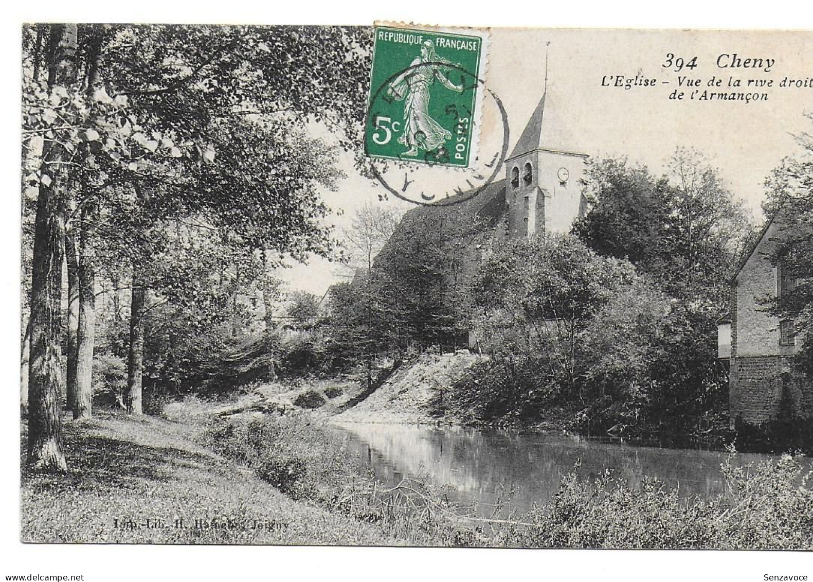 Cheny - L'église - Vue De La Rive Droite De L'Armançon - Cheny