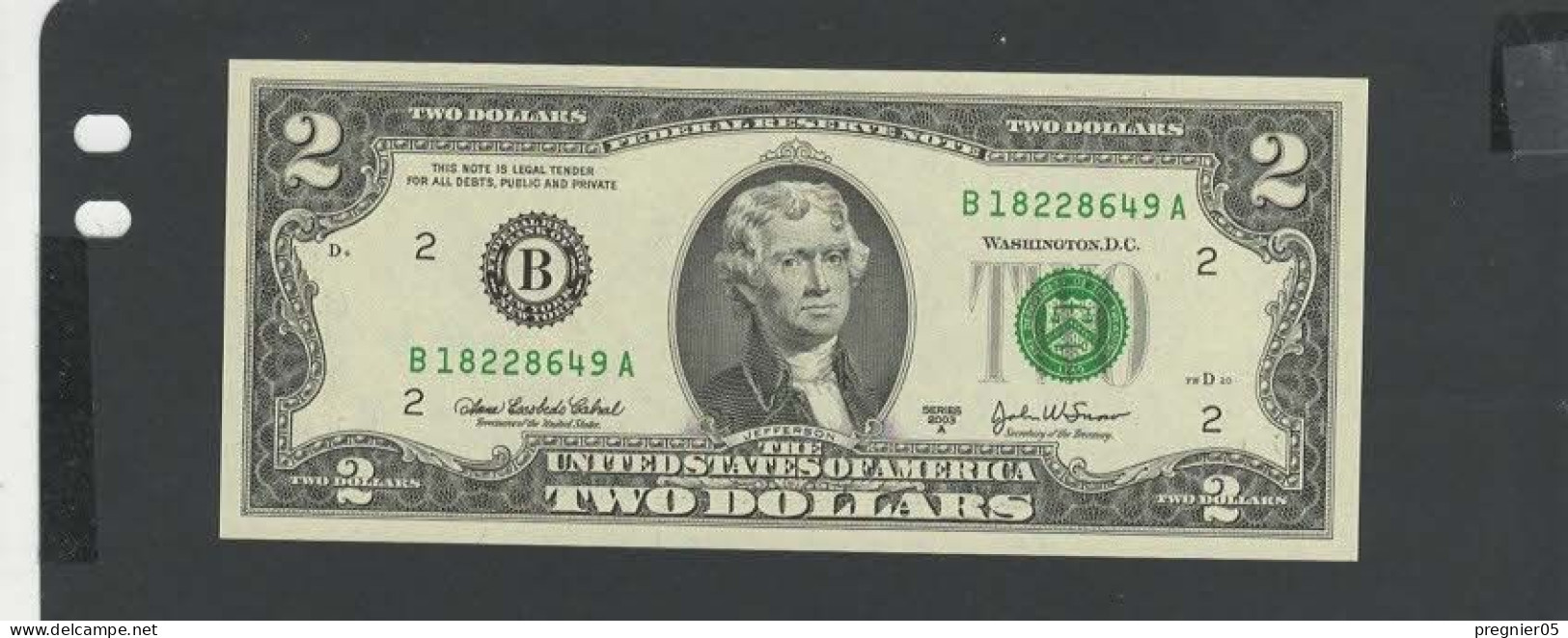 USA - Billet 2 Dollar 2003A NEUF/UNC P.516b § B 649 - Billets De La Federal Reserve (1928-...)