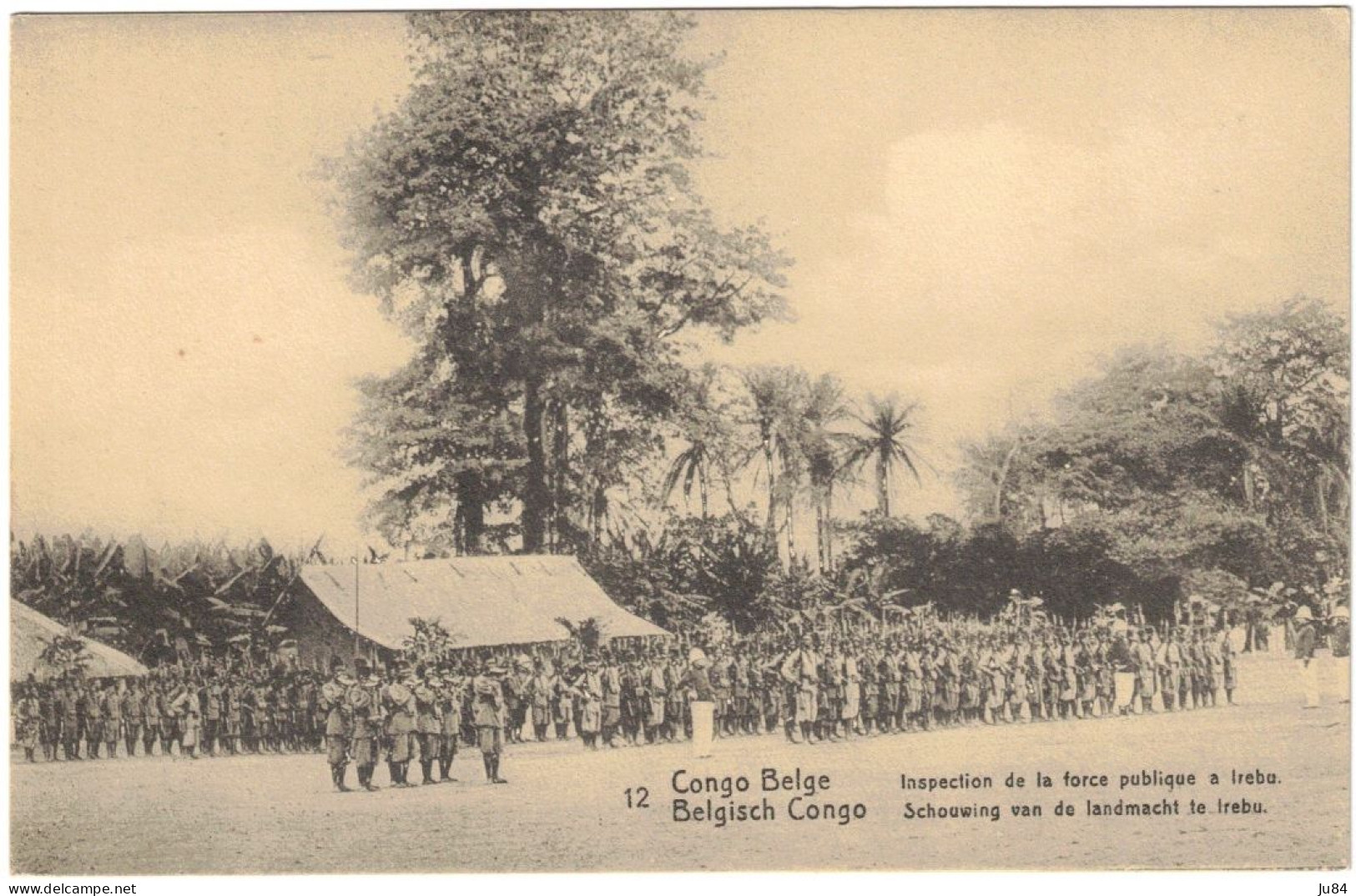 Afrique - Congo - Congo Belge - Inspection De La Force Publique à Irebu - Entier Postal - Carte Vierge - Storia Postale