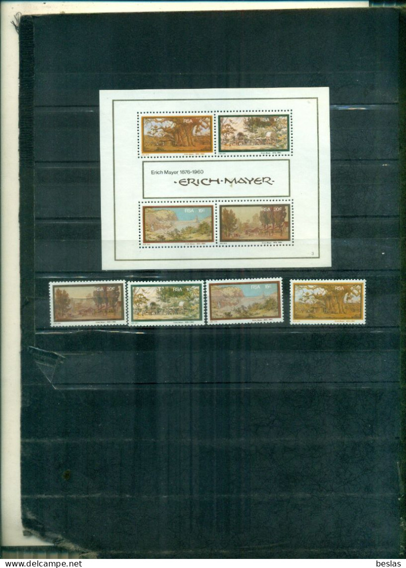 AFRIQUE DU SUD TABLEAUX D'E.MAYER 4 VAL+ BF NEUFS A PARTIR DE 1.50  EUROS - Unused Stamps