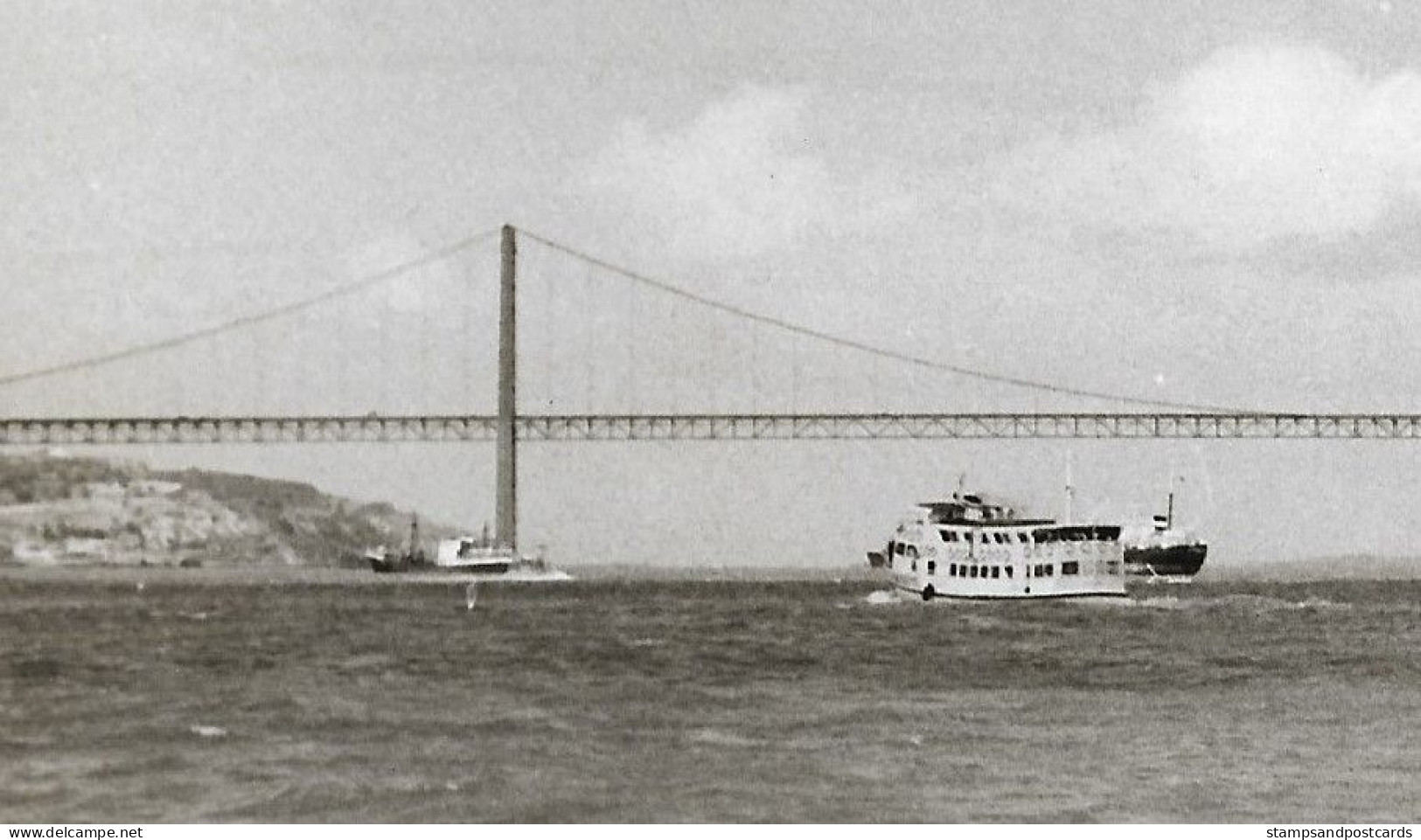 Portugal Souvenir Premier Jour Pont Salazar 1966 Lisbonne Photo Grand Format Lisbon Bridge Real Photo First Day Souvenir - Storia Postale