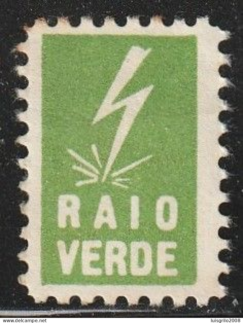 Vignette, Portugal 1950' - Raio Verde. Vinheta Comercial -|- Armazéns Do Chiado, Lisboa - Ortsausgaben